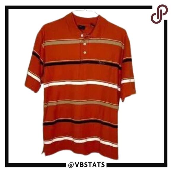 XL Kani Gold Orange Striped SS Polo - Picture 1 of 5